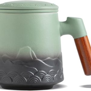 Tea Mug with Infuser and Lid for Loose Leaf Tea Steeper
